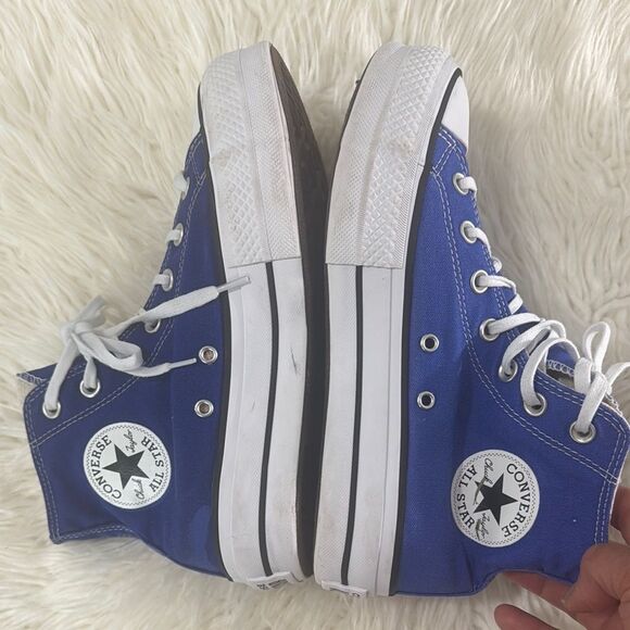 Converse All Star Chuck Taylor Blue and White High-Top Sneakers Size8 - Picture 7 of 11